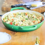 Jimmy Doherty leftover roast chicken risotto on Jimmy and Shivi’s Farmhouse Breakfast