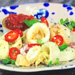 Simon Rimmer Salt and Pepper Squid with Chilli Strawberry Chutney recipe on Sunday Brunch