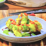 Jason Atherton courgette flower pakoras on Jason Atherton’s Dubai Dishes