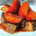 Paul Ainsworth French Toast With Vanilla Glazed Peaches and Cinnamon Sugar recipe on Sunday Brunch