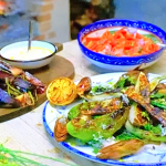 Marcus Wareing Mediterranean veggie BBQ with tomato salsa and Greek with hot chilli sauce recipe