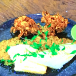 James Martin Cornish plaice with lentils and onion bhajis recipe on James Martin’s Saturday Morning