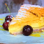 Simon Rimmer Basque cake with cherry jam and custard recipe on Sunday Brunch