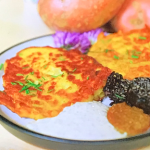 Dermot O’Leary Irish boxty with buttermilk, white pudding and mustard mayonnaise on Dermot O’Leary’s Taste of Ireland