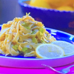 Crystelle Pereira miso butter tagliatelle pasta with roasted leek recipe on John and Lisa’s Weekend Kitchen