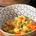 Briony May Williams spicy rice with bell peppers and peas recipe on Morning Live