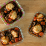 Nadiya Hussain batch cook beef stew with homemade dumplings, instant gravy granules and chives recipe on Nadiya’s Cook Once Eat Twice