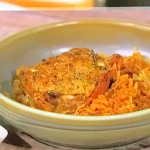 Georgina Hayden One Pot Chicken Thighs and Rice recipe on Sunday Brunch