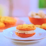 John Torode and Lisa Faulkner chocolate chip cookies with a cheat’s banana ice cream recipe on John and Lisa’s Weekend Kitchen