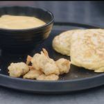 Monica Galetti popcorn clams with mussel fritter and Bloody Mary mayonnaise on Masterchef The Professionals