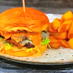 Simon Rimmer Smash Burgers with Chips recipe on Sunday Brunch