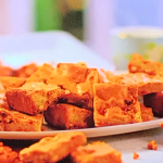 John Torode and Lisa Faulkner blondies with pecan brittle recipe on John and Lisa’s Weekend Kitchen