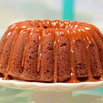 Roberta Hall chocolate bundt cake with malt chocolate sauce recipe on Sunday Brunch