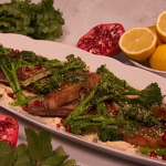 James Martin lush lamb chops with broccoli and a cream cheese and tahini dressing recipe on Morning Live