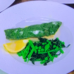 James Martin Lovage Crusted Cornish Plaice with Green Vegetables and Lemon recipe on James Martin’s Saturday Morning