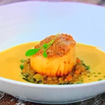 Sat Bains Scallops with Indian Spices and Lentil Garnish recipe on Sunday Brunch