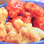 John Torode and Lisa Faulkner buffalo cauliflower wings with spicy sauce recipe on John and Lisa’s Weekend Kitchen