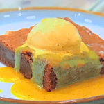 Simon Rimmer air fryer tahini brownies with smoked almonds recipe on Sunday Brunch