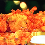 Nisha Katona Christmas Prosecco bhajis with Brussels sprouts festive street food recipe on This Morning