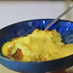 Tim Belton apple crumble with ginger and custard on Christmas On The Farm