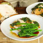 James Martin BBQ pot roasted chicken with Thai salsa and wood roasted broccoli recipe