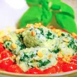 Ainsley Harriott Spinach and Ricotta Gnudi with Cherry Tomatoes and Pine Nuts recipe on Ainsley’s Fantastic Flavours