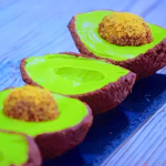 Rav Gill avo lime pie with a biscuit and chocolate shell and avocado lime mousse recipe on Junior Bake Off