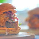 Jamie Oliver air-fryer chicken burger with Korean gochujang sauce and coleslaw recipe on Jamie’s £1 Wonders