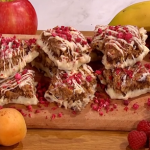 Briony May Williams fruity flapjacks with chickpeas, apple, banana and white chocolate recipe on Morning Live