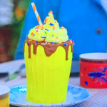 Liam Charles milkshake cake with banana sponge and cinnamon butter cream recipe on Junior Bake Off