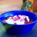 Jenny Tschiesche plum compote with natural yoghurt recipe on The Air Fryer Diet: Lose Weight, Cook Fast