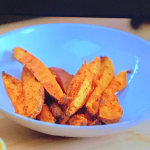 Jenny Tschiesche sweet potato wedges with smoked paprika and cumin recipe on The Air Fryer Diet: Lose Weight, Cook Fast