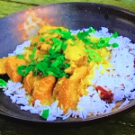 Nisha Katona chicken korma with cumin and black cardamom rice recipe on Nisha Katona’s Home Kitchen