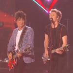 One Direction and Ronnie Wood from Rolling Stones  performs on The X Factor 2014 Final