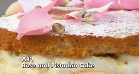 ali rose and pistachio cake