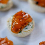 Parma ham, goats’ cheese and rocket canapés by Mary Berry Food & Drink Christmas Special