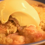 Rhubarb Crumble Recipe with Guernsey Cream made simple  by Simon Hopkinson