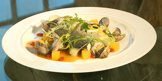 Sea Bass and seasonal clams with sizzling oil by Ching-He Huang – The ...