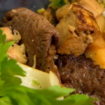 Sukiyaki Japanese wagyu beef stew with vegetables recipe by the Hairy Bikers  