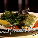 Brill roasted with sweet pepper sauce on Gino Kitchen Kidnap on This Morning