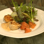 Fish in white sauce by Cyrus Todiwala and Salmon with with hay smoked scallops by Niklas Ekstedt on Saturday Kitchen