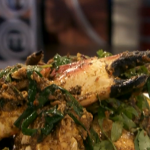 John Torode Singapore chilli crab with pungent fiery chilli and black bean paste test the cooks in the last Quarter Finals of Masterchef 2014