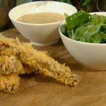 Tom Kerridge Spring lamb belly fritters, spinach and anchovy mayonnaise on Spring Kitchen