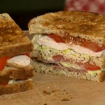 Phil Vickery Malted brown bread, Freshwater prawn burger sandwich and Club sandwich on This Morning