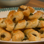 Rachel Khoo Asparagus and anchovy twists on Spring Kitchen with Tom Kerridge
