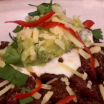 Gino chilli con carne with guacamole recipe on Let’s Do Lunch with Mel and Alan Carr