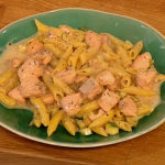 Gino lemon, courgette and salmon pasta recipe on Let’s Do Lunch