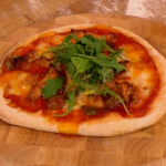 Gino D’Acampo Pulled pork pizza with rocket leaves recipe on Let’s Do Lunch