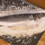 Gino D’Acampo salt crusted seabass with thyme and potatoes recipe on Let’s Do Lunch