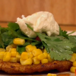 Gino D’Acampo Cajun pork with sweetcorn salsa recipe on Let’s Do Lunch with Melanie Sykes